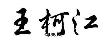 胡問遂王柯江行書個性簽名怎么寫