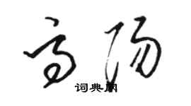 駱恆光高陽草書個性簽名怎么寫