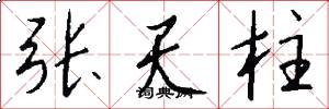 張天柱怎么寫好看