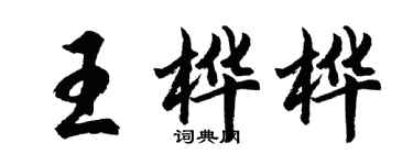 胡問遂王樺樺行書個性簽名怎么寫