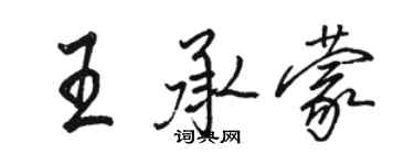 駱恆光王承蒙行書個性簽名怎么寫