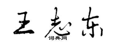 曾慶福王志東行書個性簽名怎么寫
