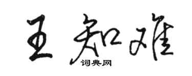 駱恆光王知難行書個性簽名怎么寫