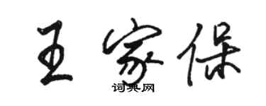 駱恆光王家保行書個性簽名怎么寫