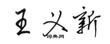 駱恆光王義新行書個性簽名怎么寫