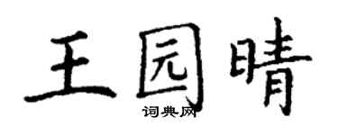 丁謙王園晴楷書個性簽名怎么寫