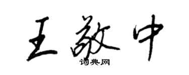 王正良王敬中行書個性簽名怎么寫