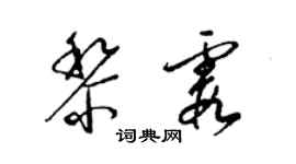 梁錦英黎霞草書個性簽名怎么寫