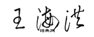 駱恆光王海洪草書個性簽名怎么寫