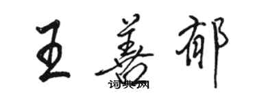 駱恆光王善郁行書個性簽名怎么寫