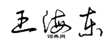 曾慶福王海東草書個性簽名怎么寫