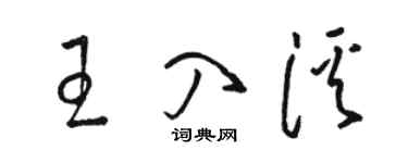 駱恆光王入溪草書個性簽名怎么寫