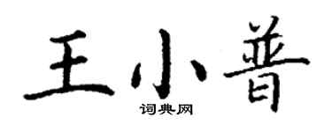 丁謙王小普楷書個性簽名怎么寫