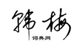 梁錦英韓梅草書個性簽名怎么寫