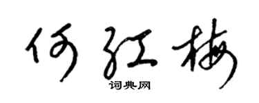 梁錦英何紅梅草書個性簽名怎么寫