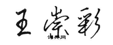 駱恆光王崇彩行書個性簽名怎么寫