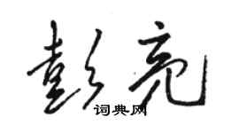 駱恆光彭亮草書個性簽名怎么寫