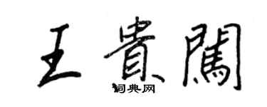 王正良王貴闖行書個性簽名怎么寫