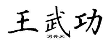 丁謙王武功楷書個性簽名怎么寫