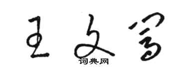 駱恆光王文闖草書個性簽名怎么寫