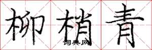 龐中華柳梢青楷書怎么寫