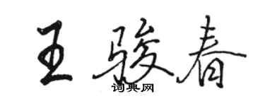 駱恆光王駿春行書個性簽名怎么寫