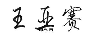 駱恆光王亞賽行書個性簽名怎么寫