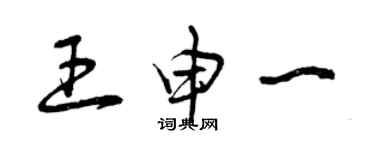 曾慶福王申一草書個性簽名怎么寫