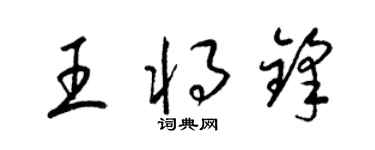 梁錦英王將鋒草書個性簽名怎么寫