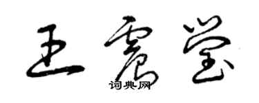 曾慶福王震瑩草書個性簽名怎么寫