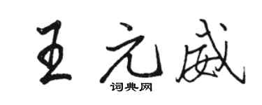 駱恆光王元威行書個性簽名怎么寫