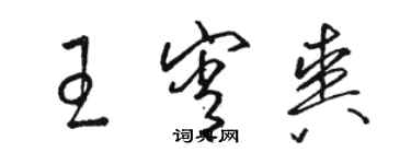 駱恆光王宵爽草書個性簽名怎么寫