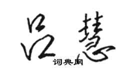 駱恆光呂慧行書個性簽名怎么寫