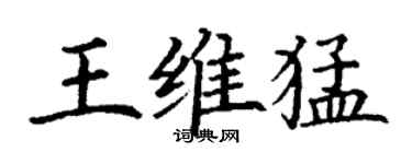 丁謙王維猛楷書個性簽名怎么寫