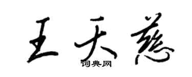 王正良王夭慈行書個性簽名怎么寫
