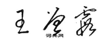 駱恆光王曾霞草書個性簽名怎么寫