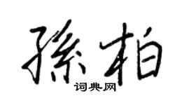 王正良孫柏行書個性簽名怎么寫