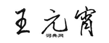 駱恆光王元宵行書個性簽名怎么寫