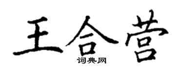 丁謙王合營楷書個性簽名怎么寫