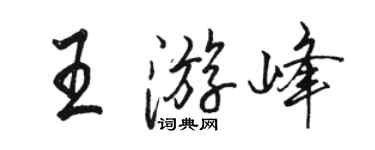 駱恆光王游峰行書個性簽名怎么寫