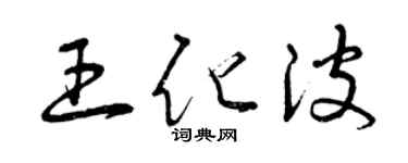 曾慶福王化波草書個性簽名怎么寫