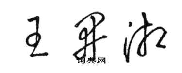 駱恆光王開湘草書個性簽名怎么寫