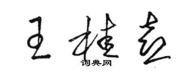 駱恆光王桂喜草書個性簽名怎么寫