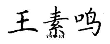 丁謙王素鳴楷書個性簽名怎么寫