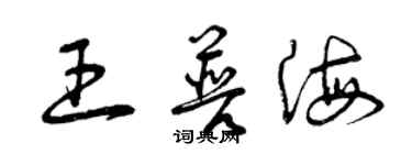 曾慶福王普海草書個性簽名怎么寫