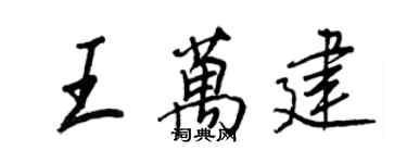 王正良王萬建行書個性簽名怎么寫