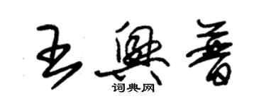 朱錫榮王興普草書個性簽名怎么寫