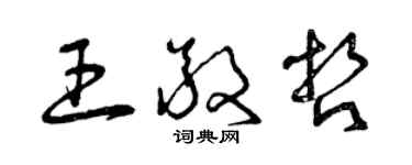 曾慶福王敬哲草書個性簽名怎么寫