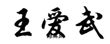 胡問遂王愛武行書個性簽名怎么寫