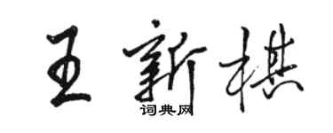 駱恆光王新棋行書個性簽名怎么寫